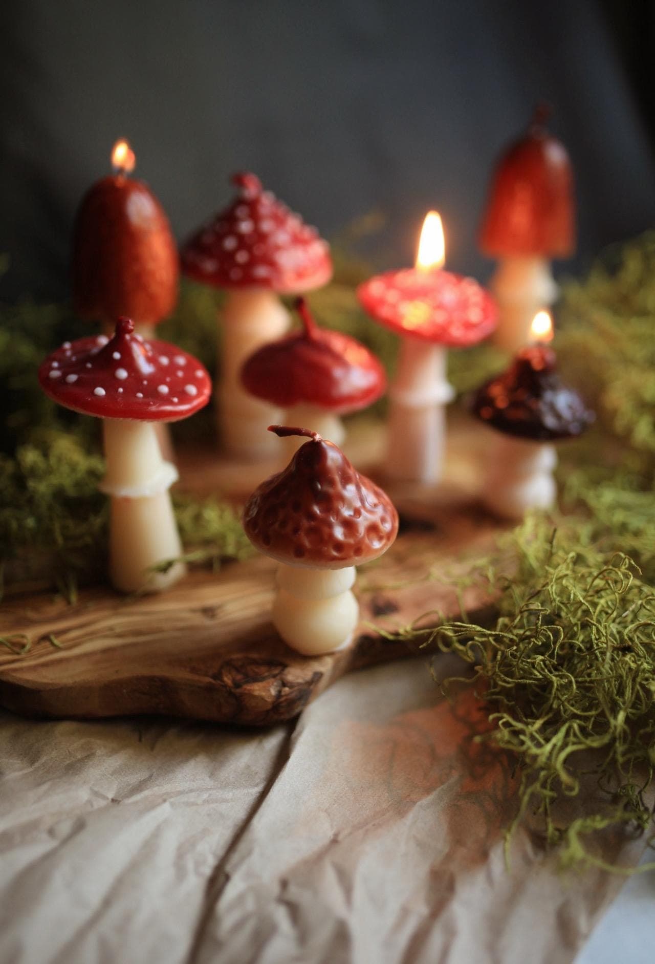 Handmade Beeswax Mushroom Candles