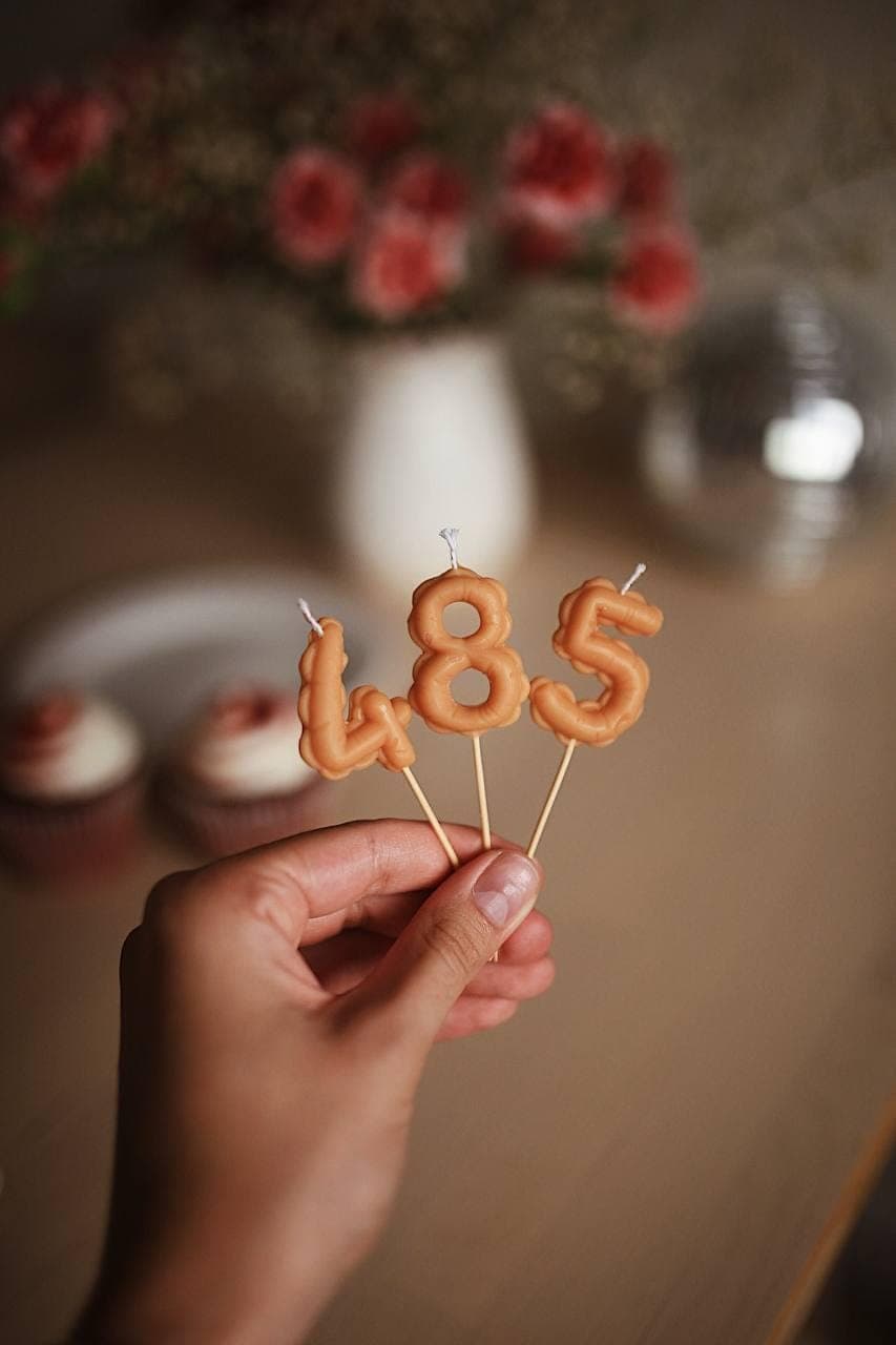 Beeswax Number Shaped Cake Candle 5