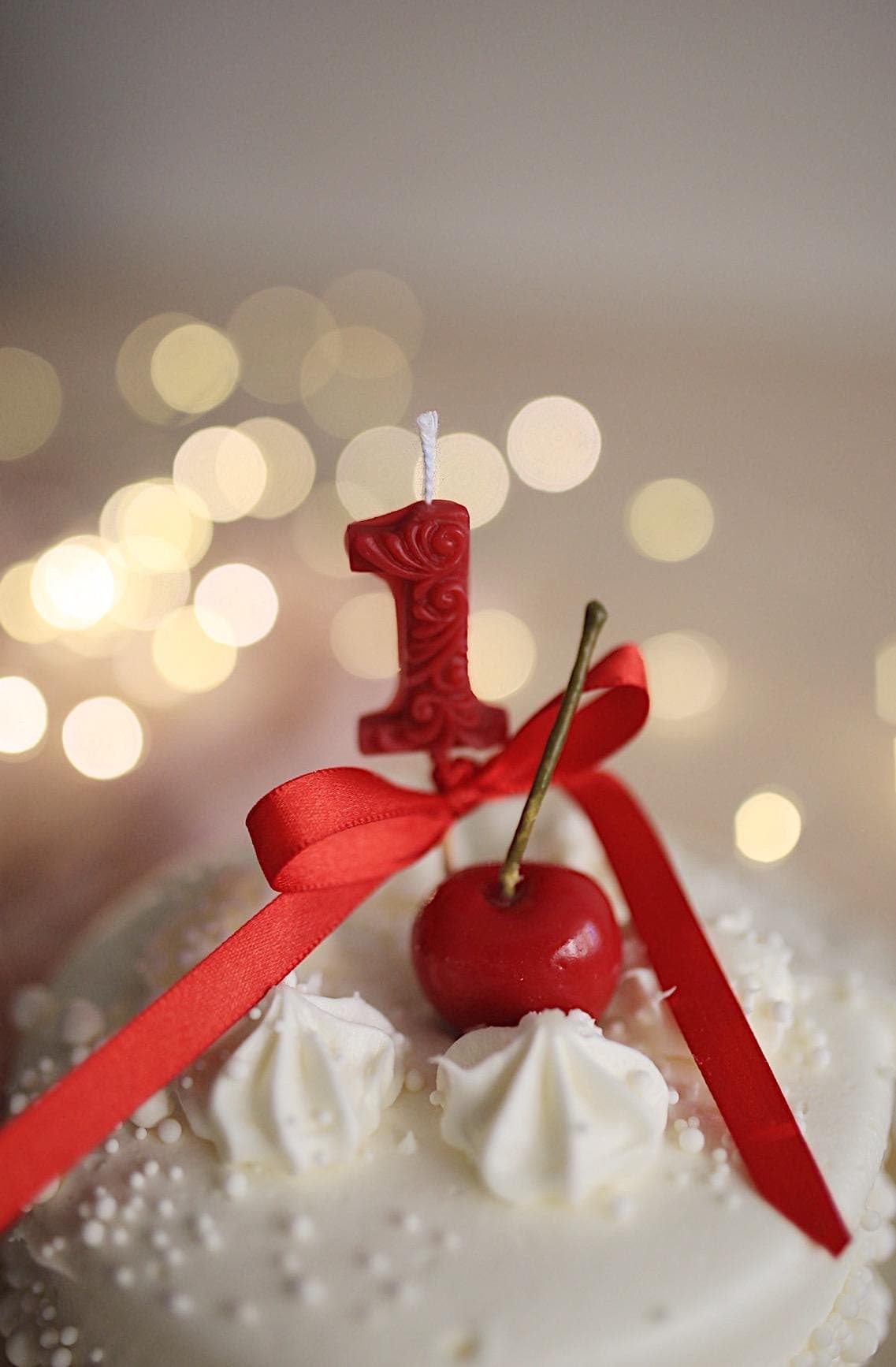 Daisy cake candle set 3