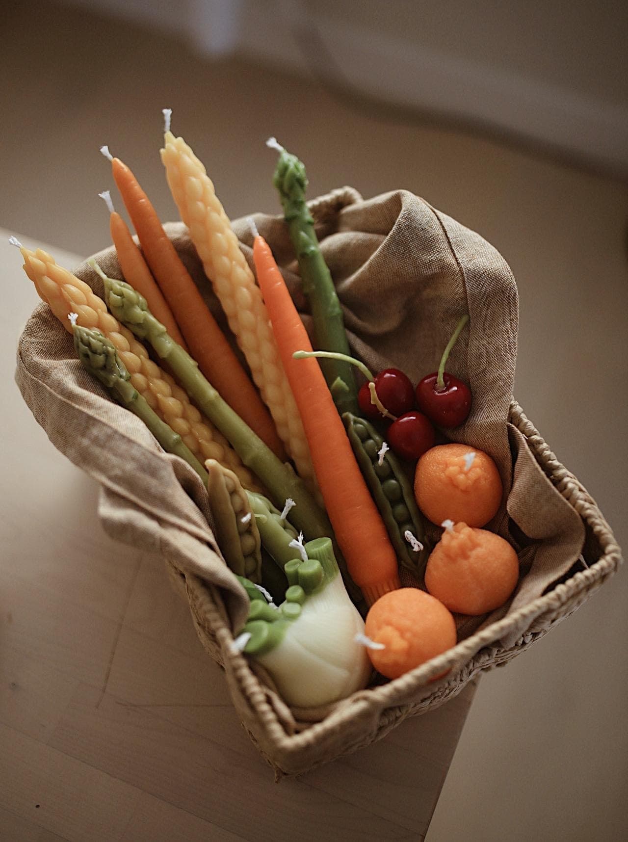 Handmade Fruit Basket Candle Set