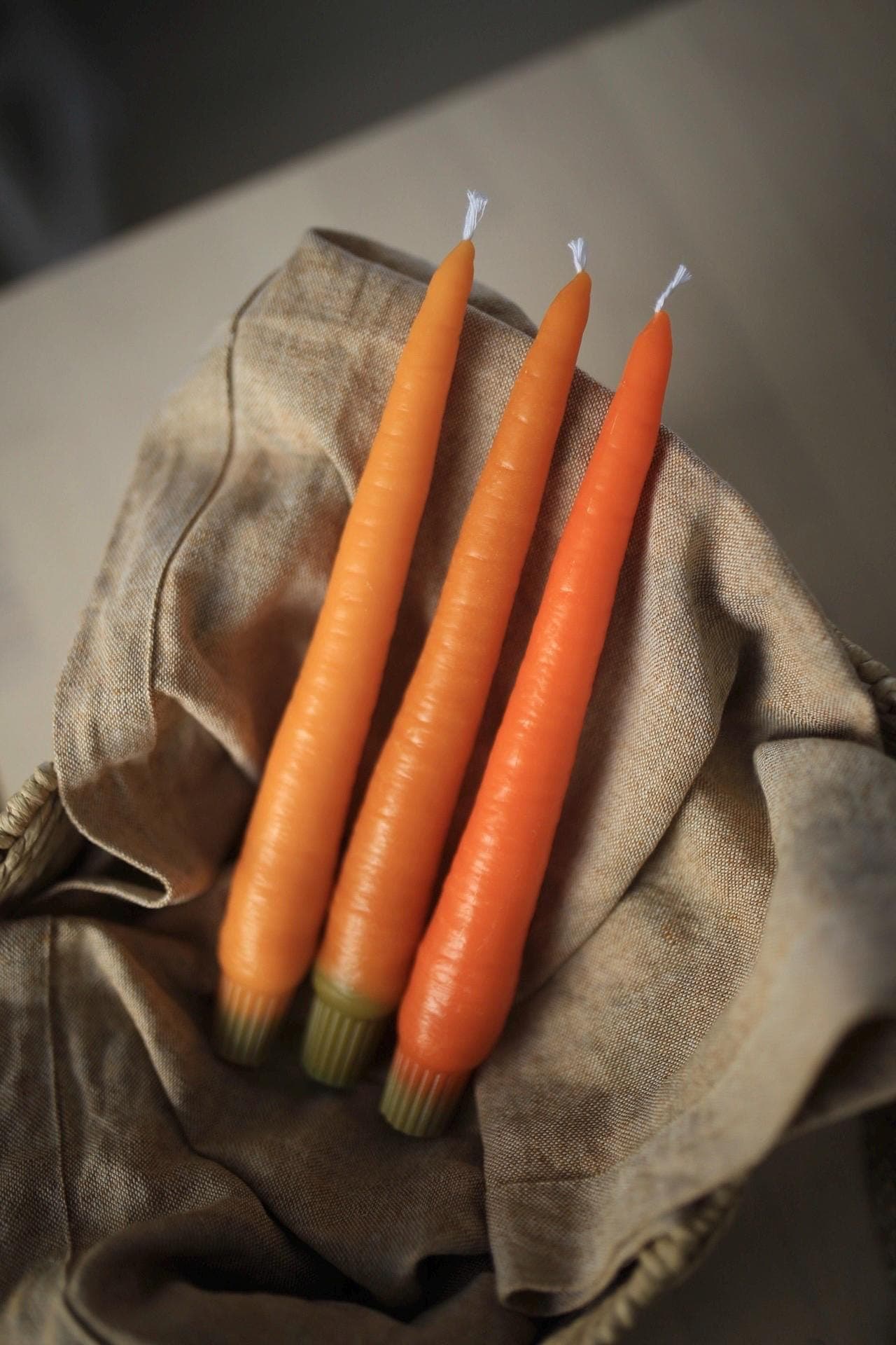 Carrot beeswax candle 2