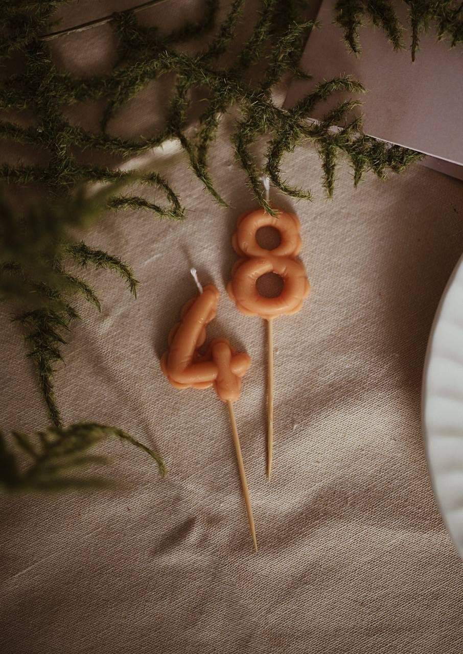 Beeswax Number Shaped Cake Candle 8