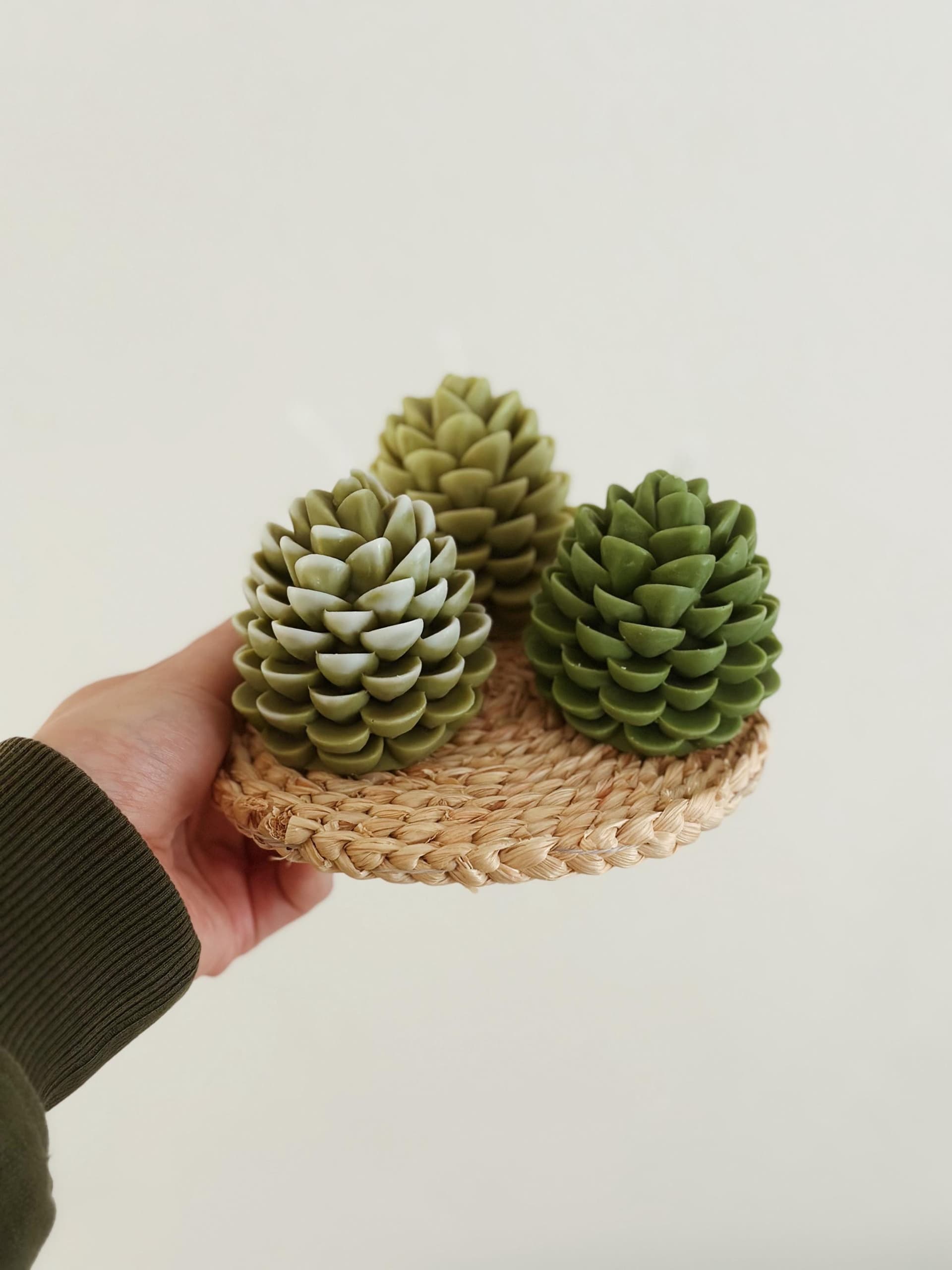 Pine Cone Candle Handmade Beeswax 4
