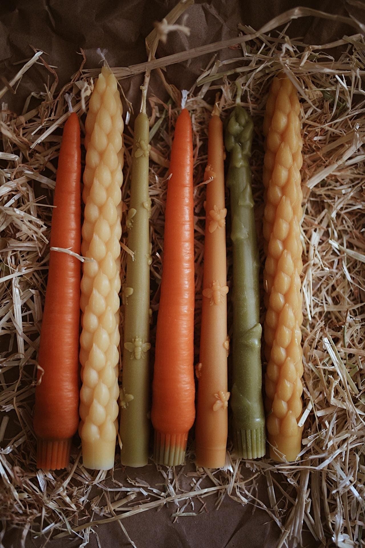 Carrot beeswax candle 7