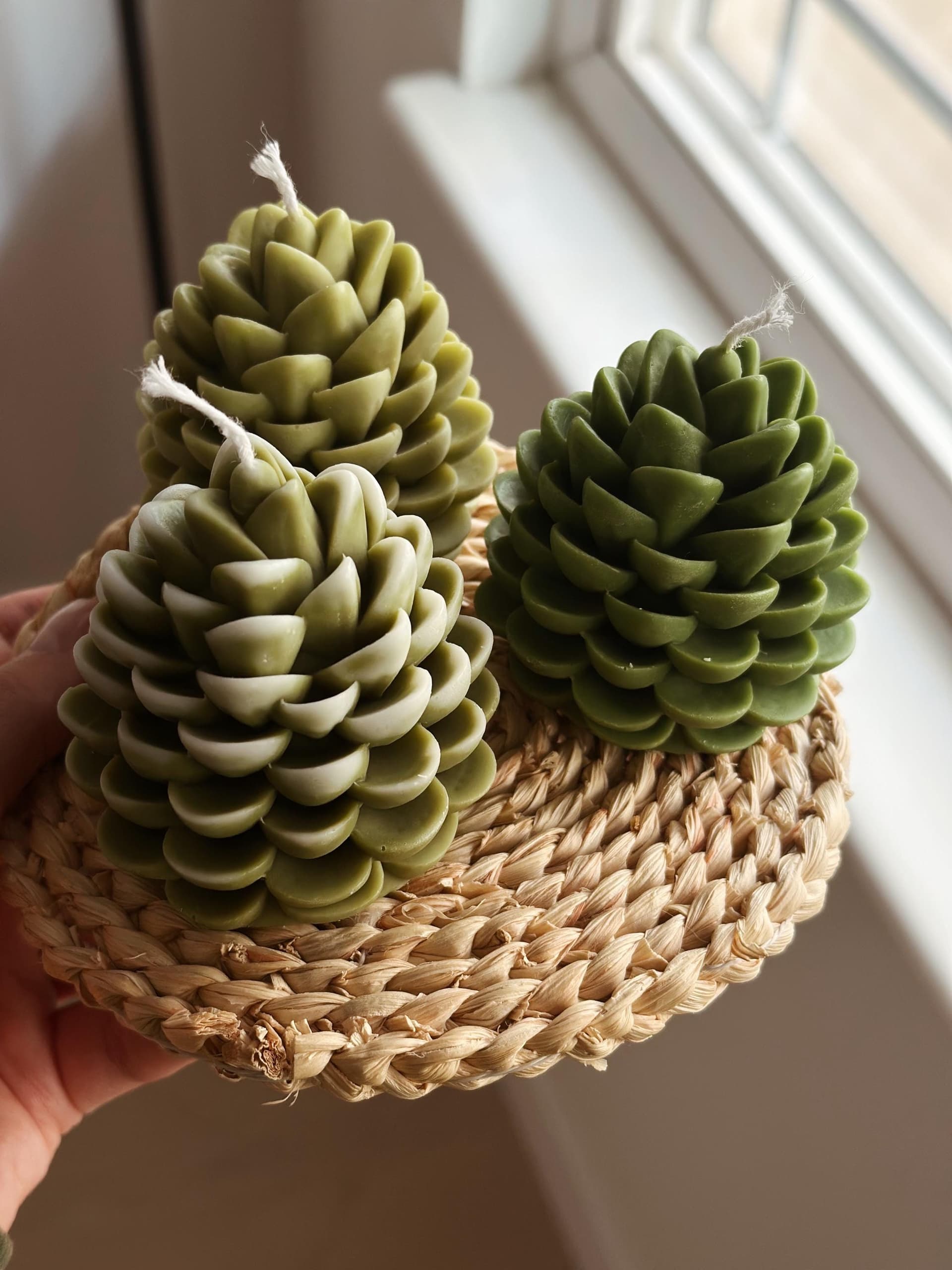 Pine Cone Candle Handmade Beeswax 5