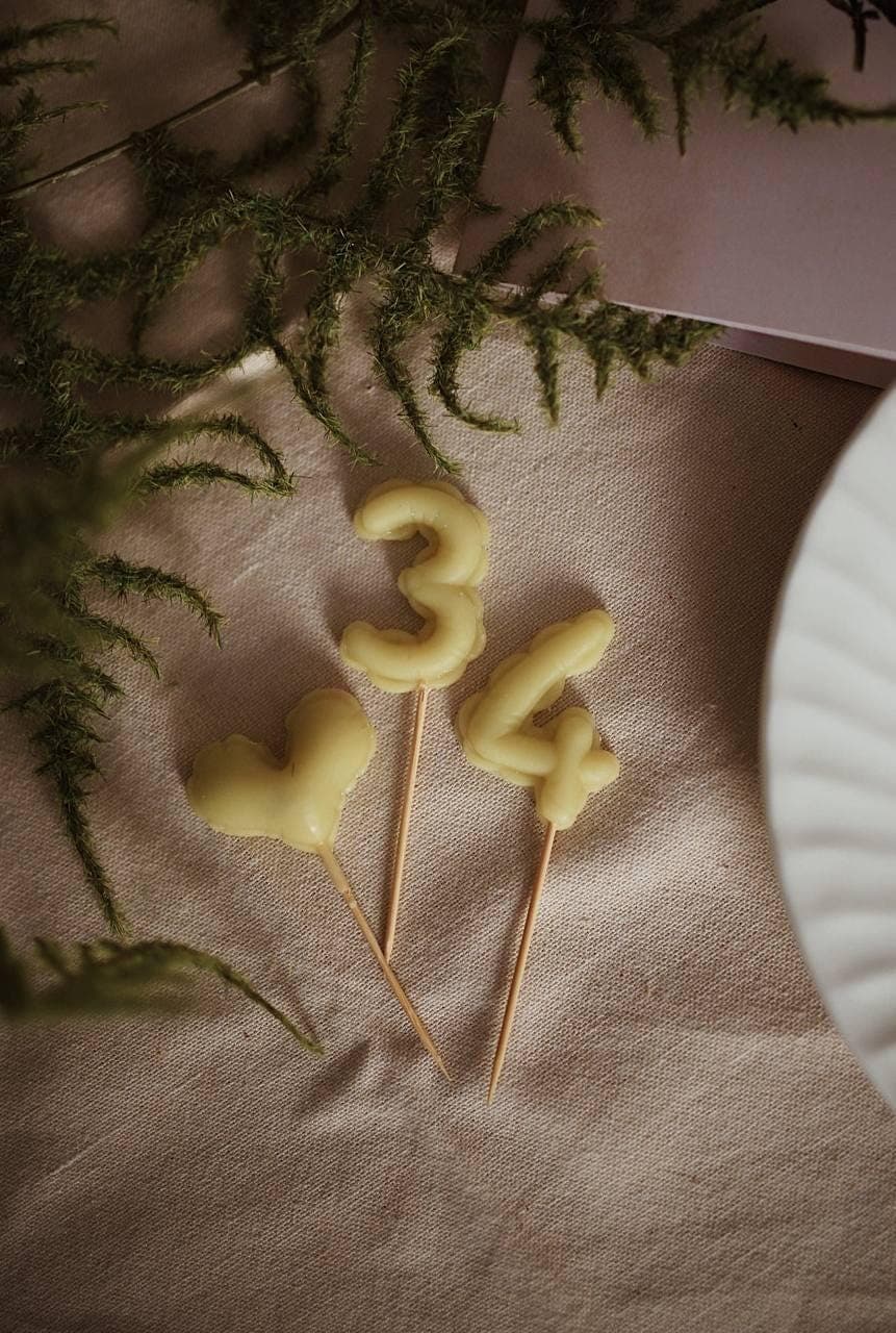 Beeswax Number Shaped Cake Candle 7
