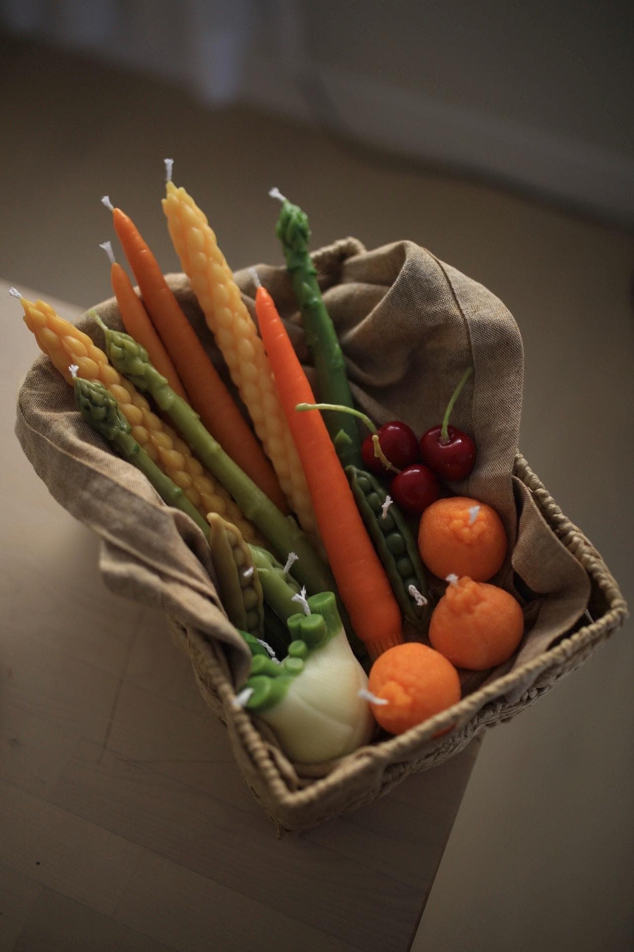 Carrot beeswax candle 5