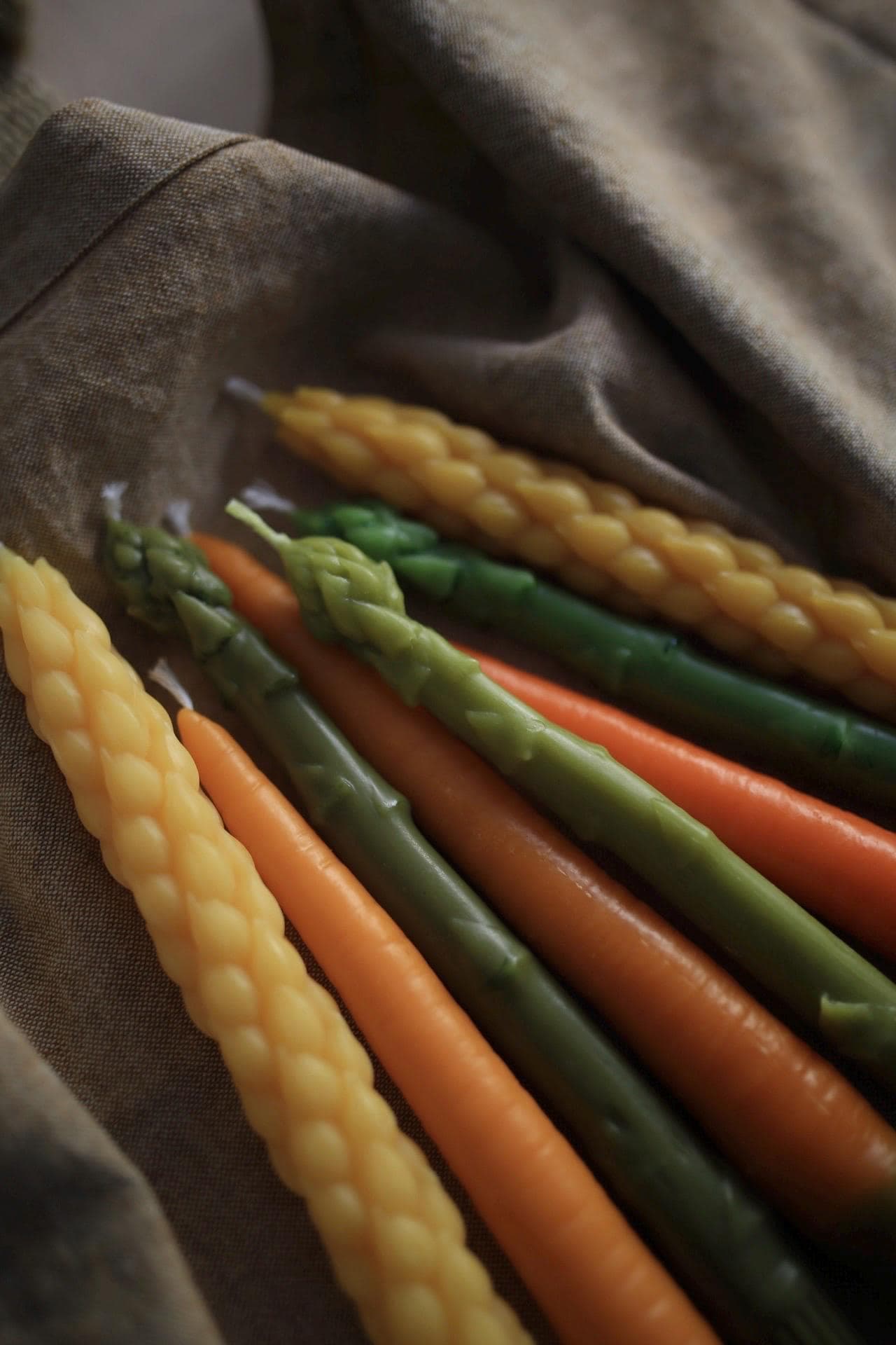Carrot beeswax candle 4