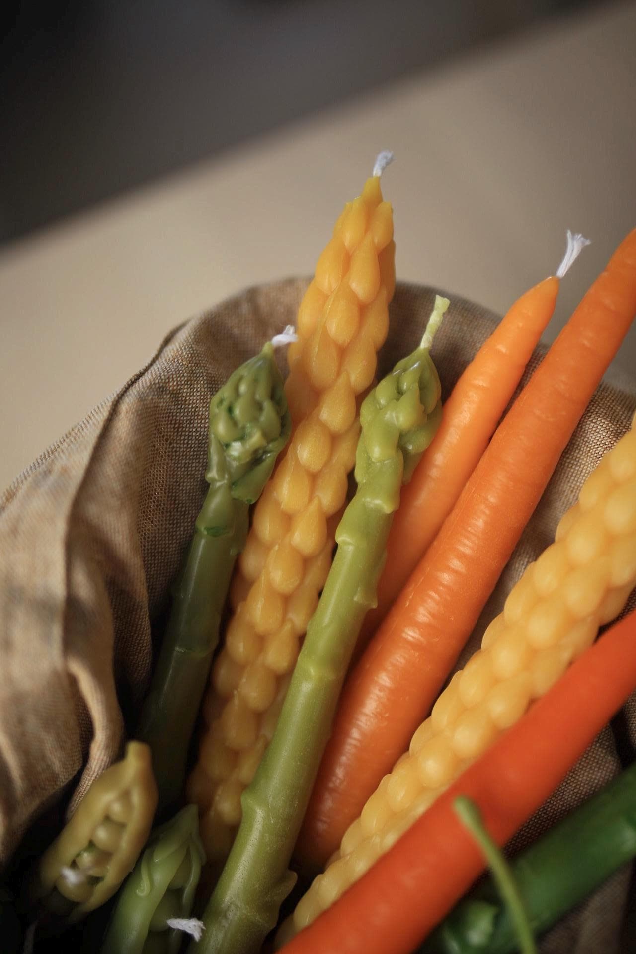 Carrot beeswax candle 3