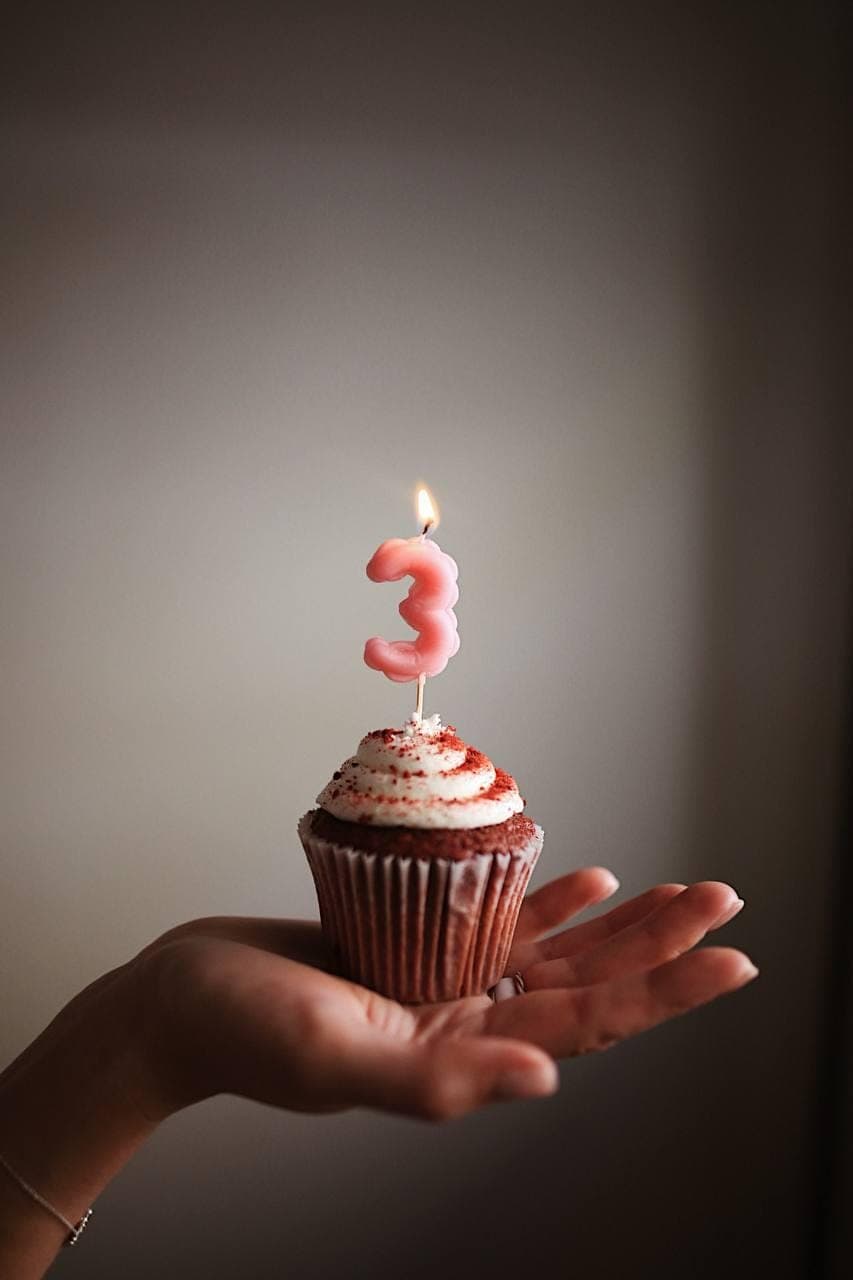 Beeswax Number Shaped Cake Candle