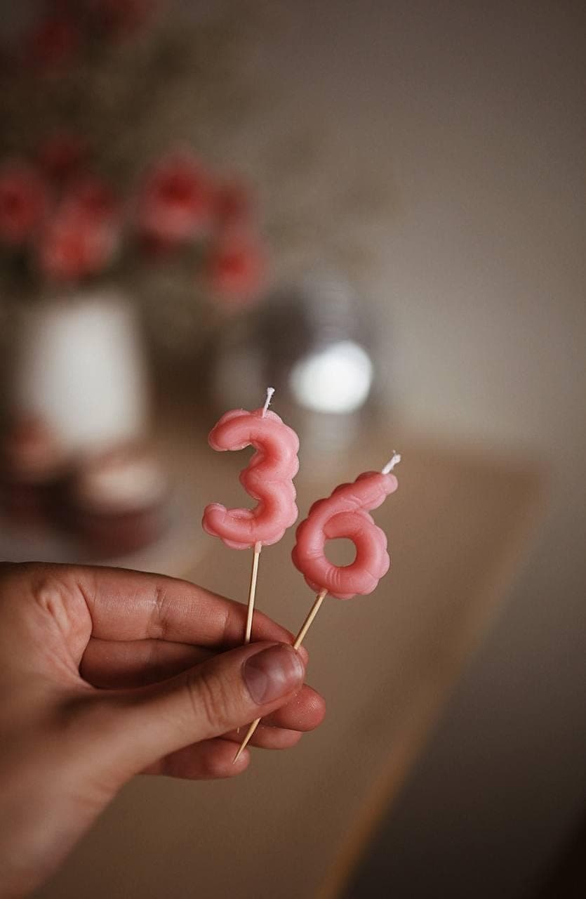 Beeswax Number Shaped Cake Candle 4