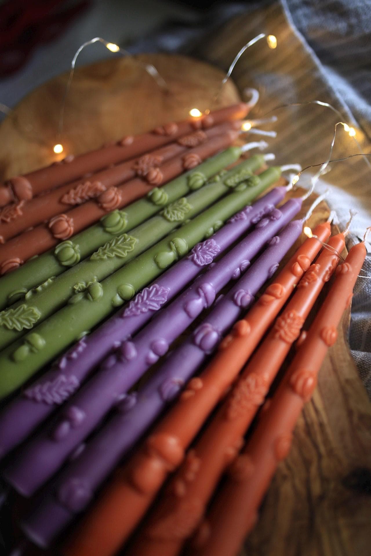 Hand-Poured Natural Beeswax Mushroom Taper Candle 10
