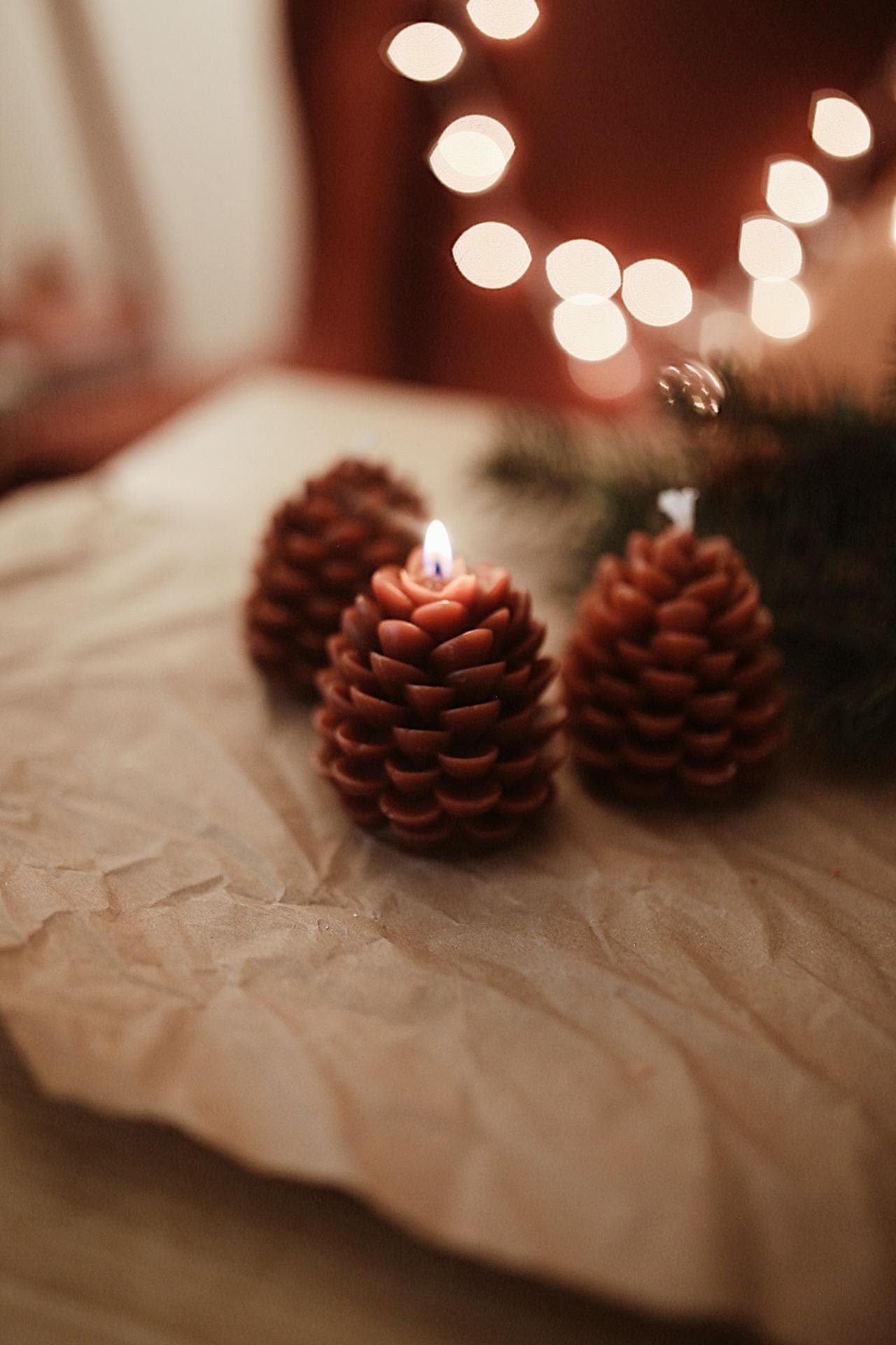 Handmade Pinecone Beeswax Candle 6