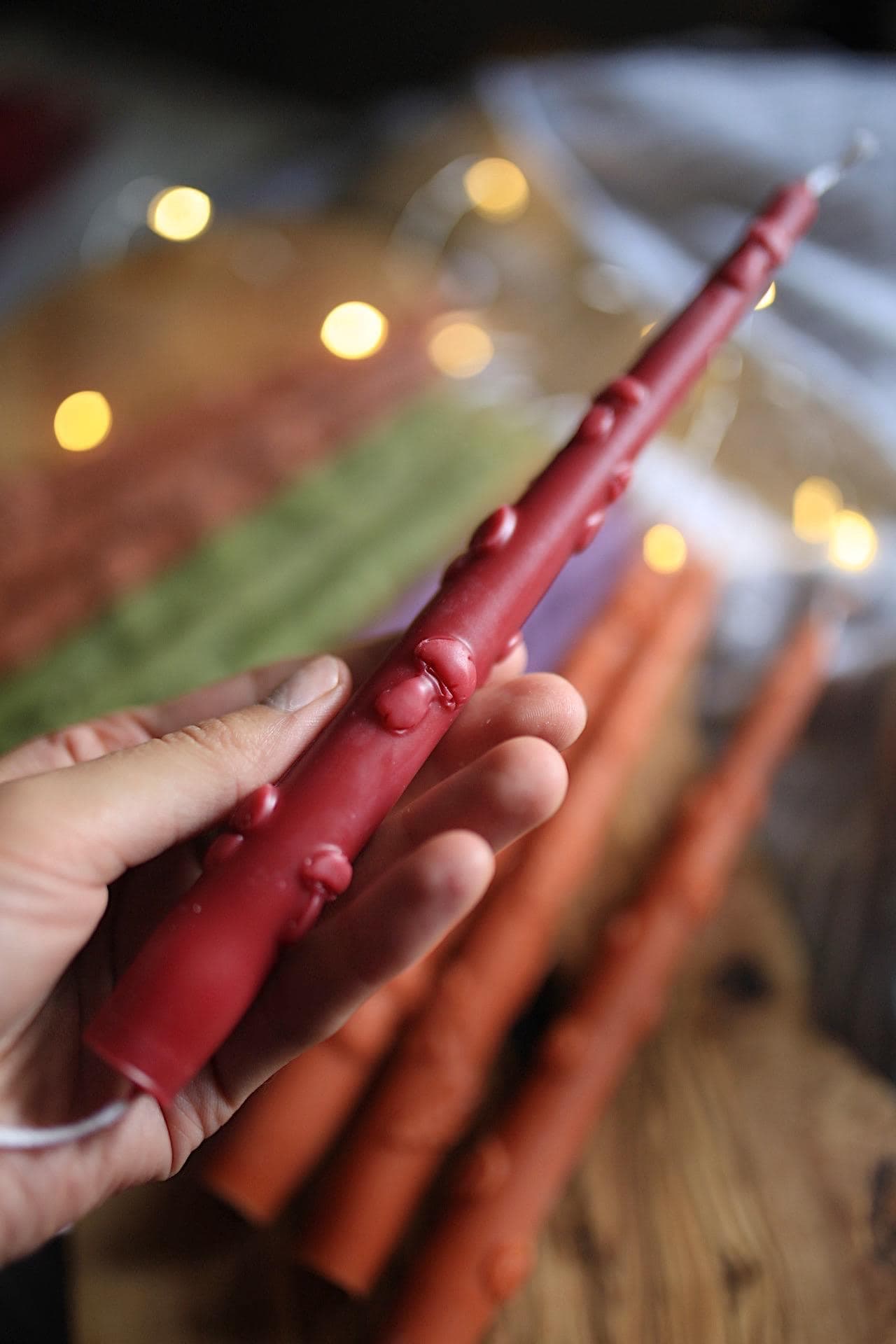 Hand-Poured Natural Beeswax Mushroom Taper Candle 4