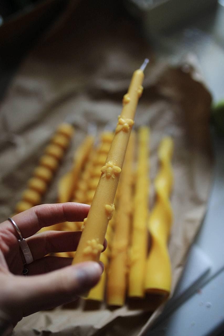 Yelow taper candles 3