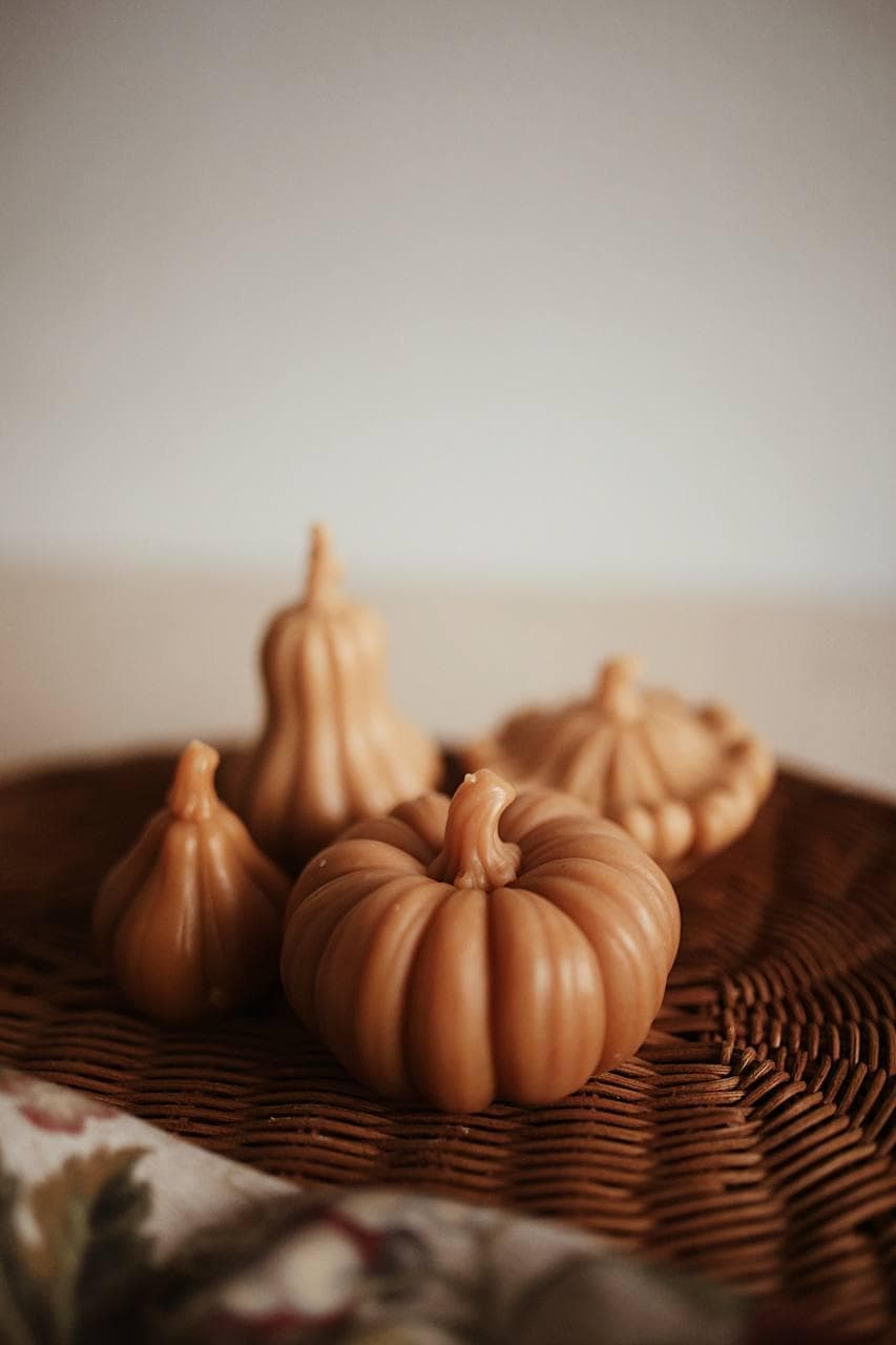 Handmade Beeswax Pumpkin Candle Set 7