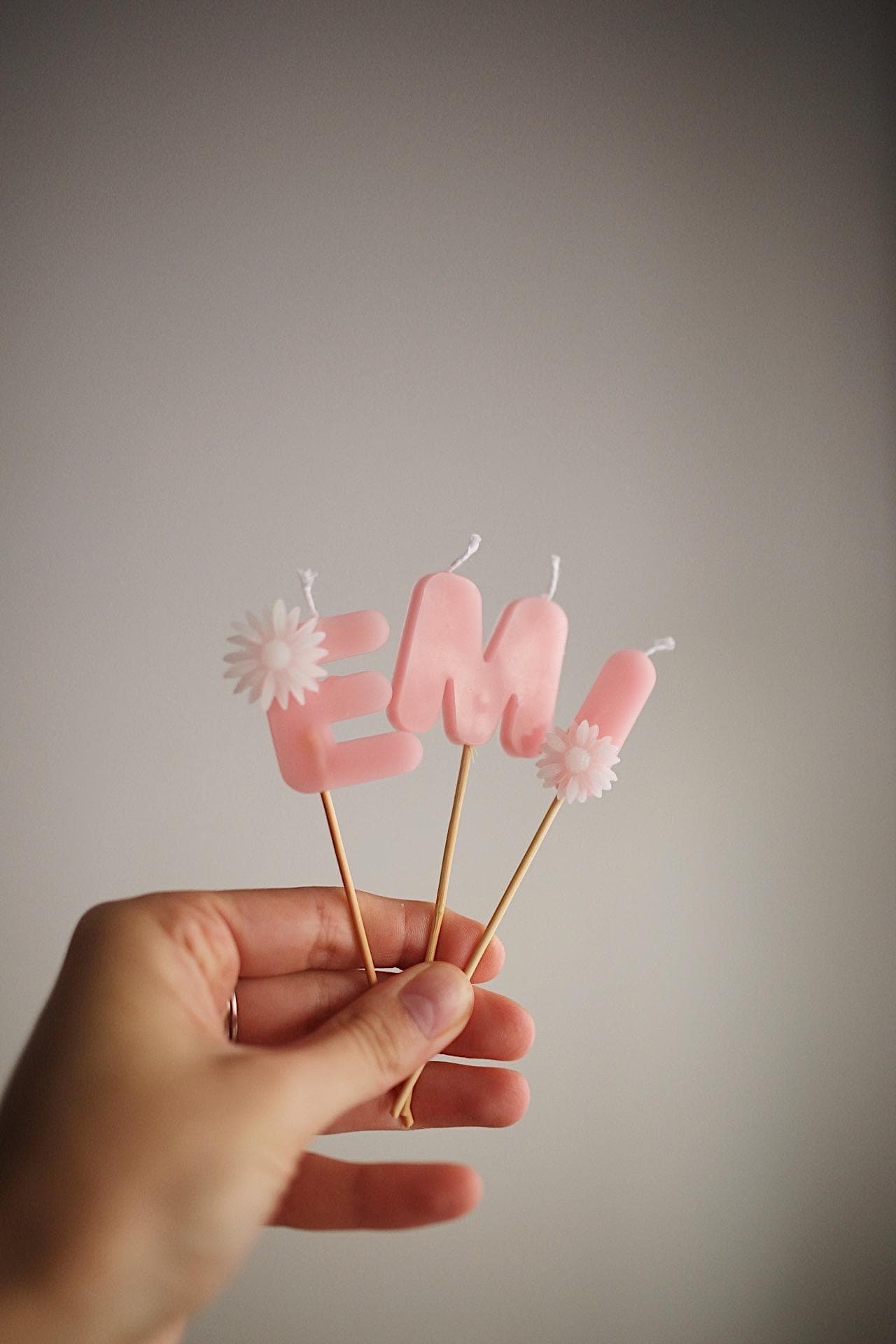 Beeswax Letter Candles for Birthday Cakes
