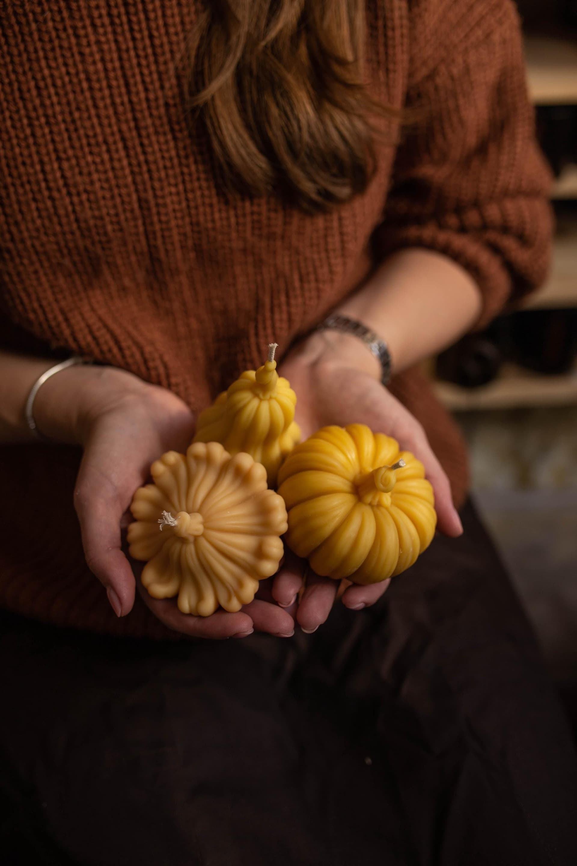 Set of 3 Realistic Pumpkin Candles 3