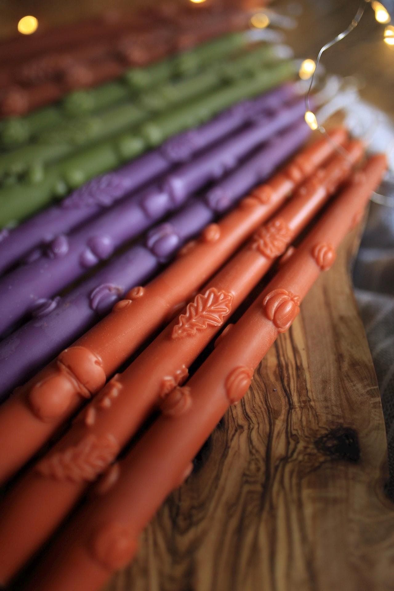 Hand-Poured Natural Beeswax Mushroom Taper Candle 7