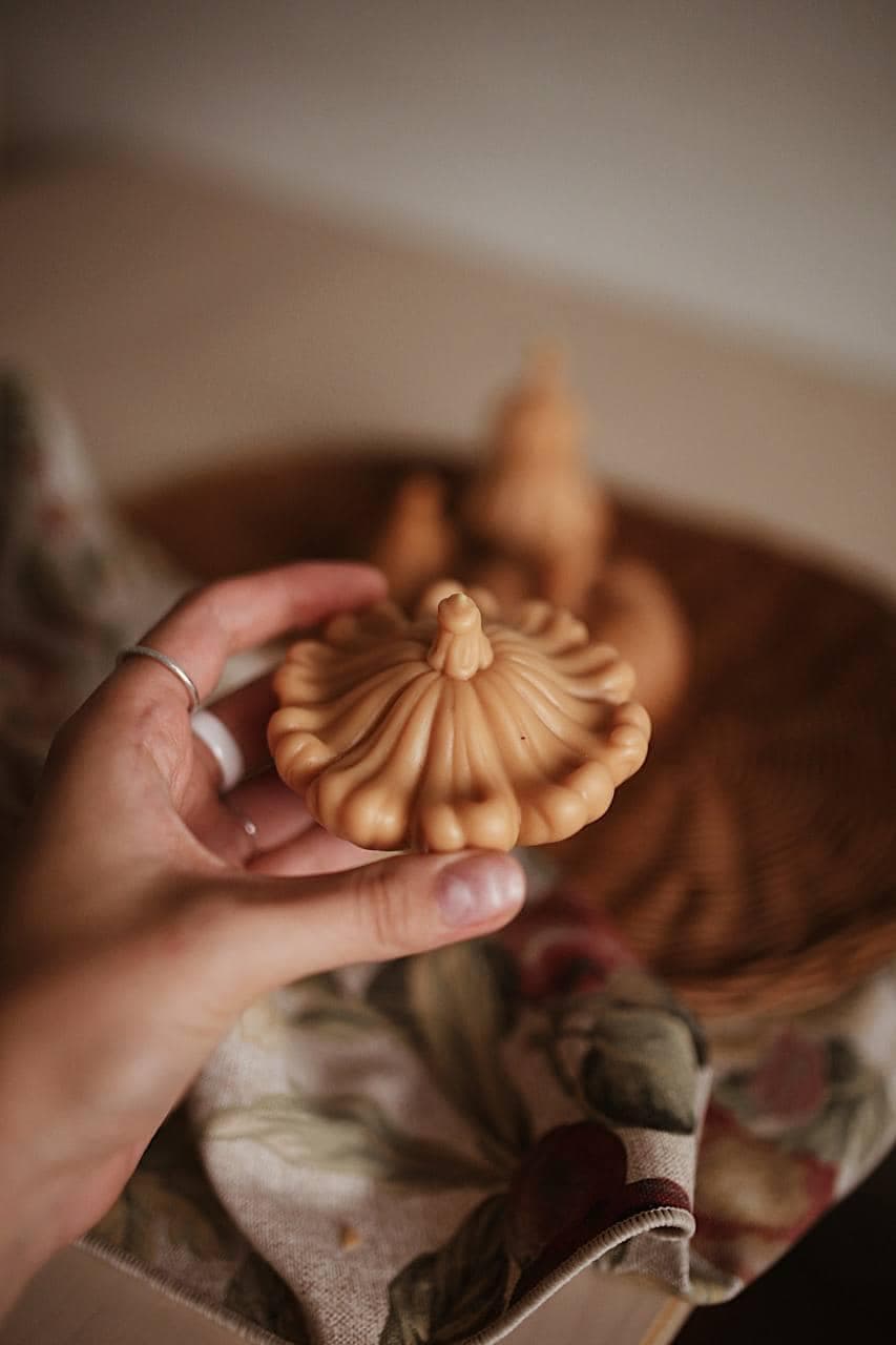 Handmade Beeswax Pumpkin Candle Set 2