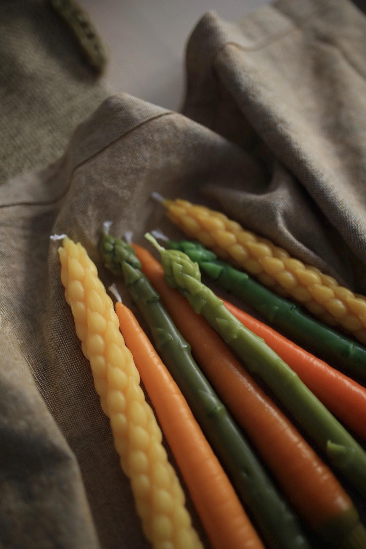 Harvest taper candles set of 5 8