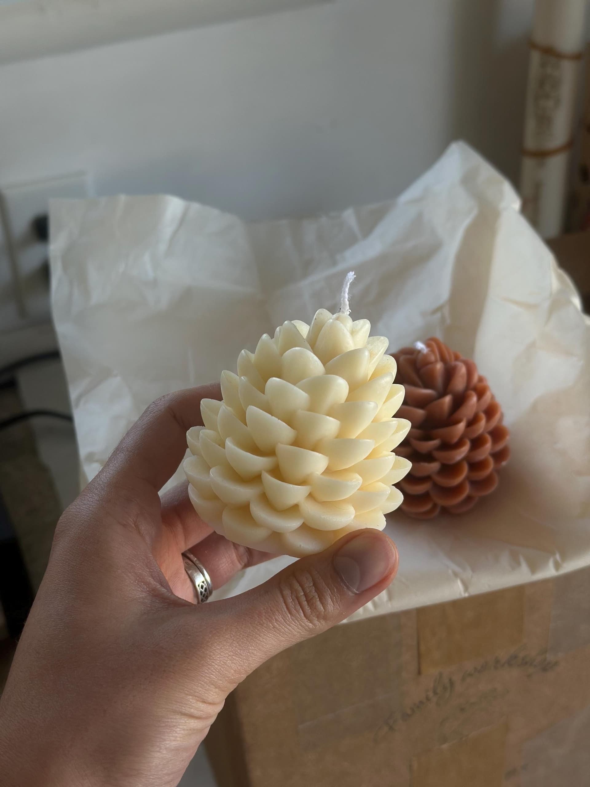Handmade Pinecone Beeswax Candle 10