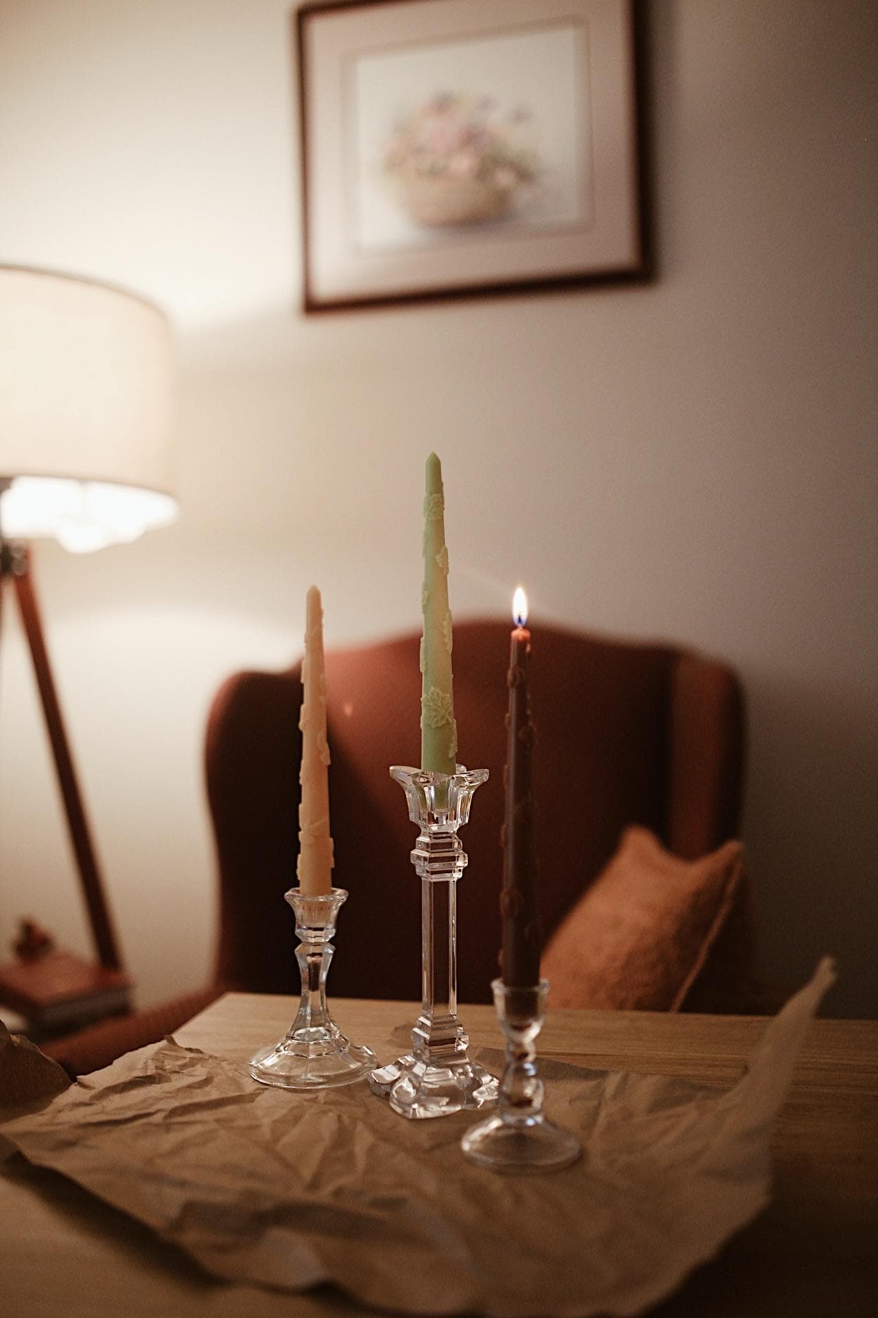 Hand-Poured Natural Beeswax Mushroom Taper Candle