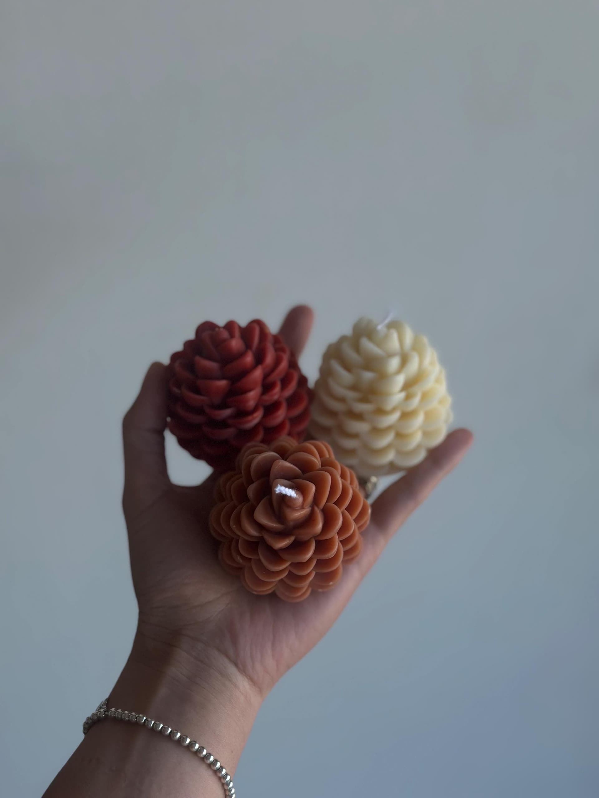 Handmade Pinecone Beeswax Candle 9