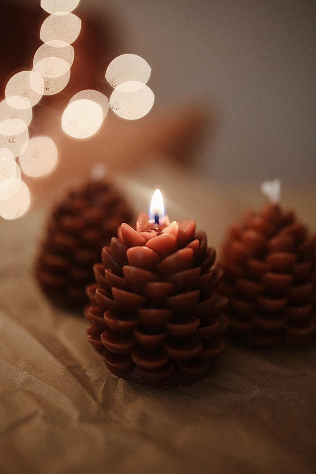 Handmade Pinecone Beeswax Candle 4