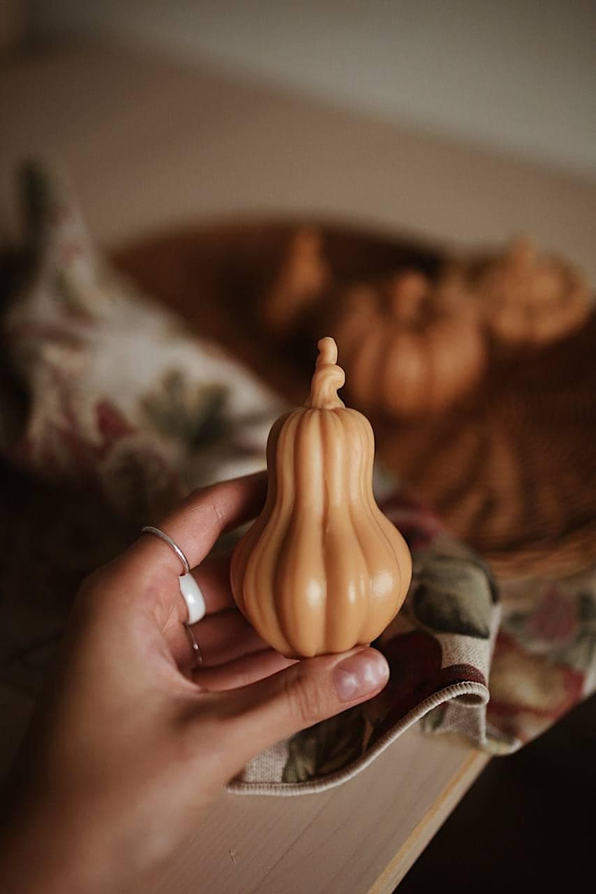Handmade Beeswax Pumpkin Candle Set 3