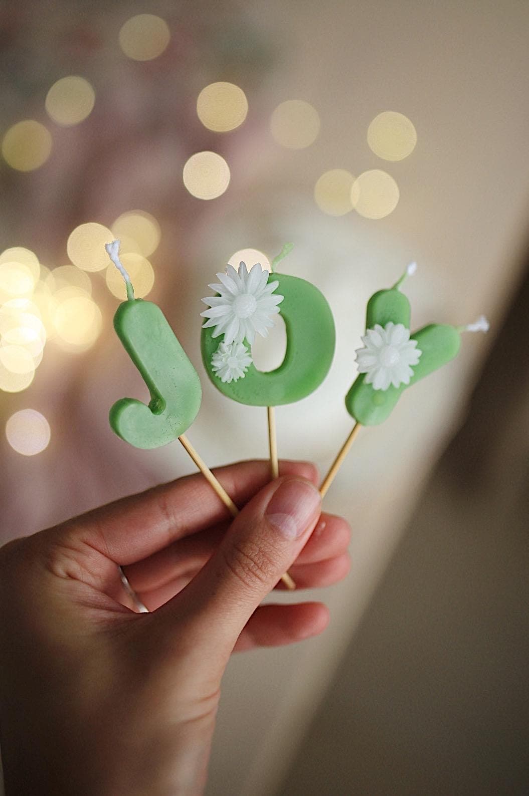 Beeswax Letter Candles for Birthday Cakes 4