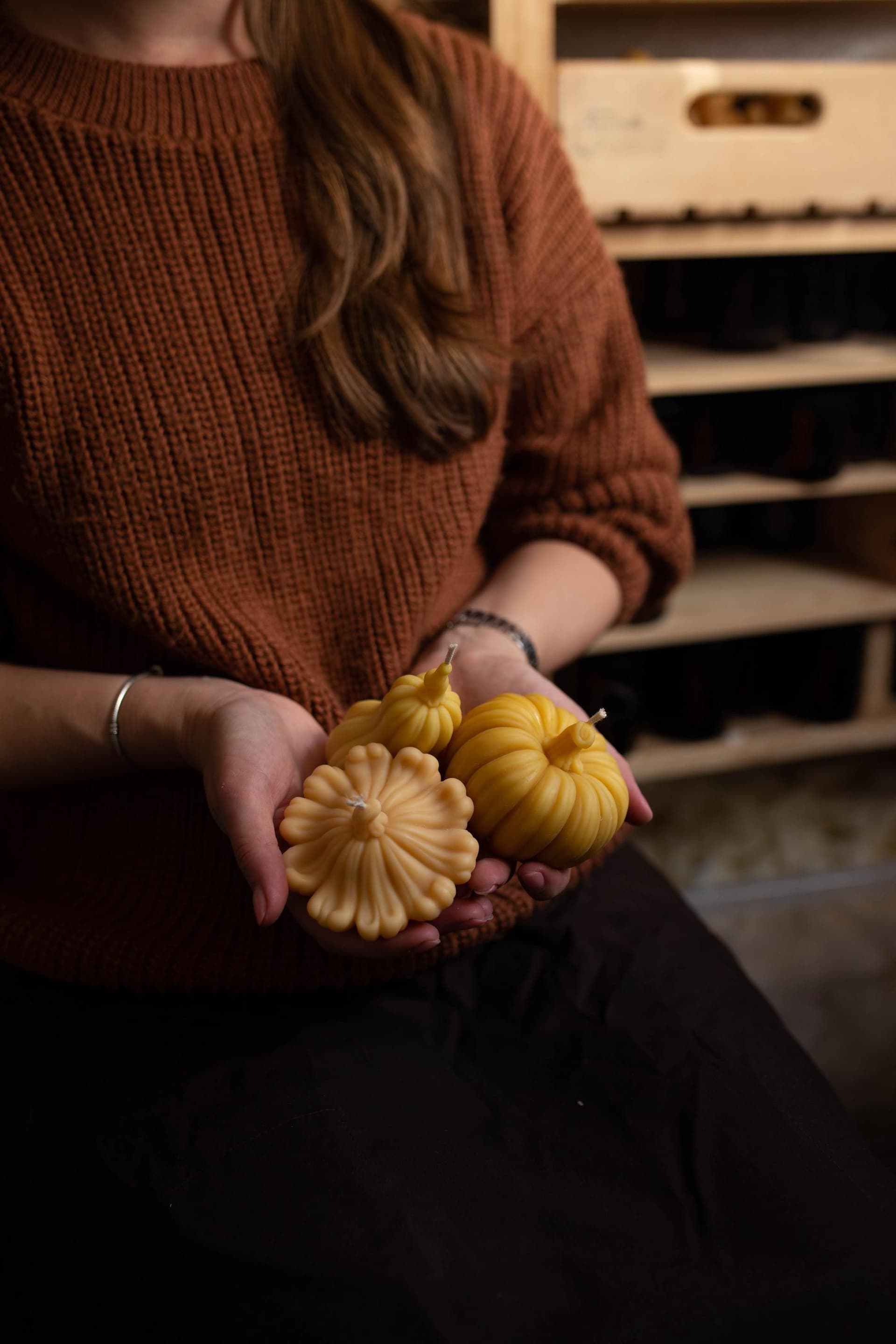 Set of 3 Realistic Pumpkin Candles 2