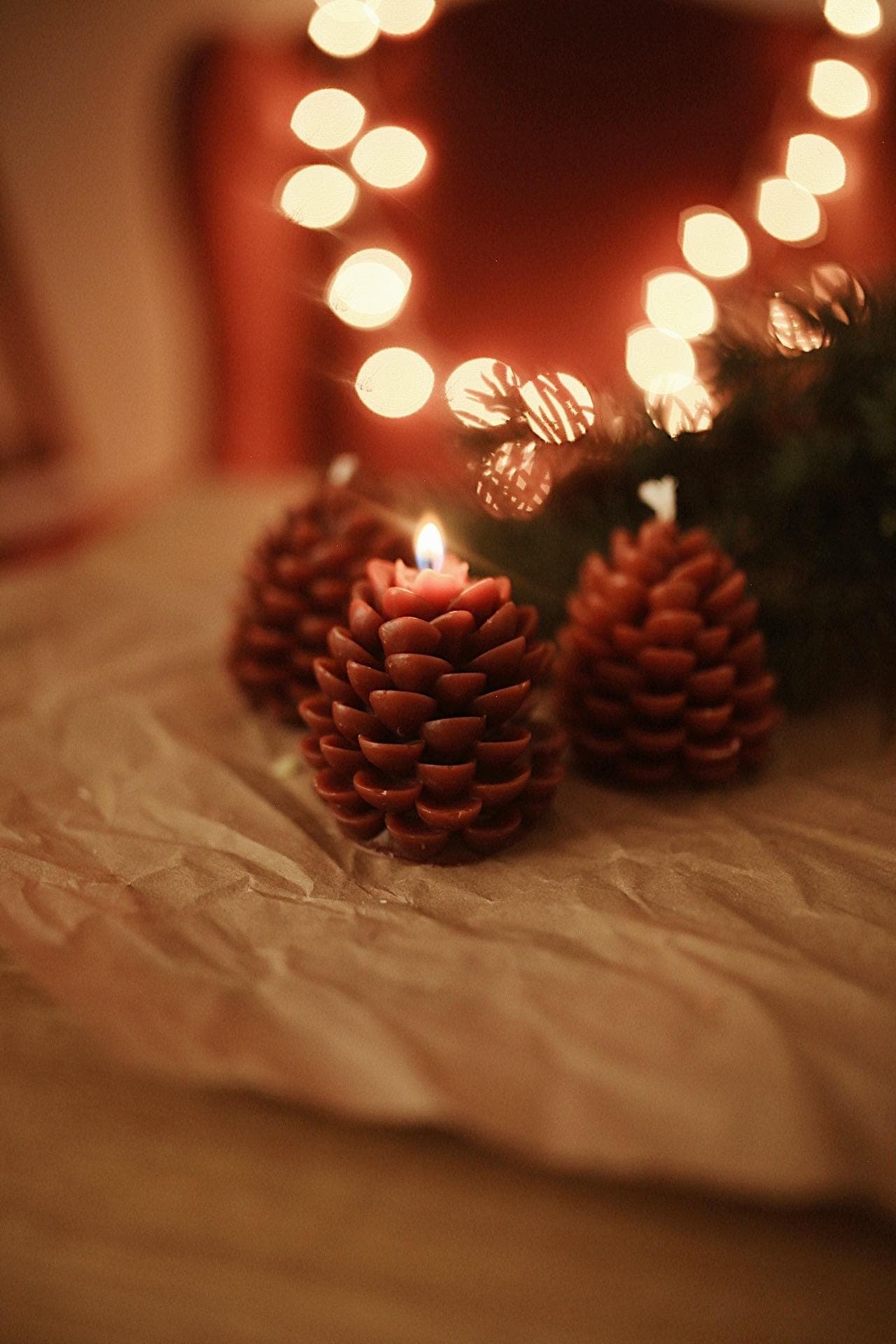 Handmade Pinecone Beeswax Candle 5